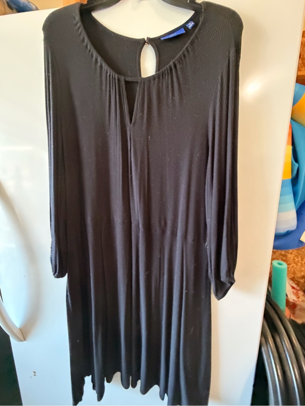 Apt. 9 Black Long Sleeve Keyhole Swing Dress